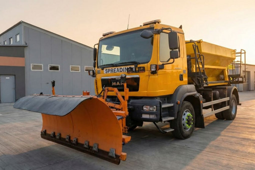 Zdjęcie przedstawiające Wynajem - Pługopiaskarka MAN 18.250 4x4 Schmidt z Pługiem